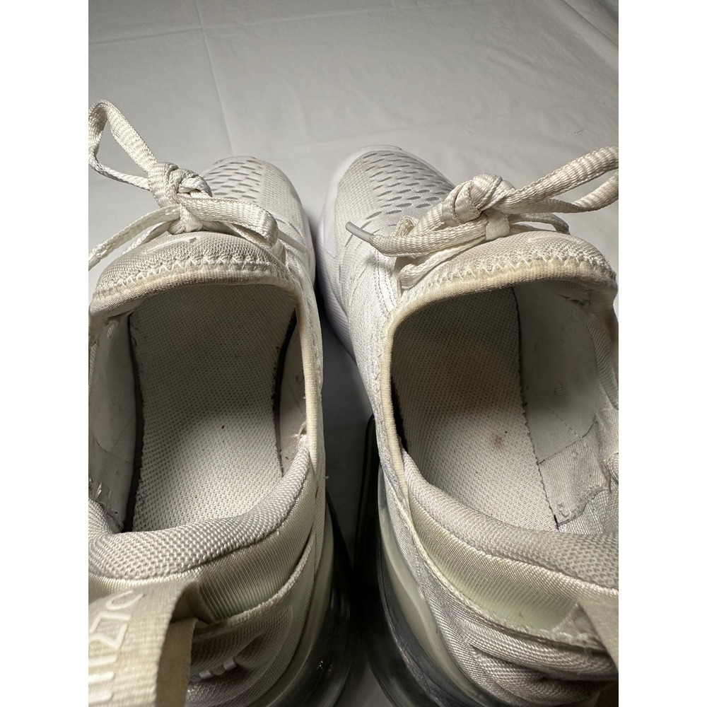 Nike Air Max 270 GS White‎ Metallic Silver Kids Running Shoes Size 5.5Y - Picture 4 of 6